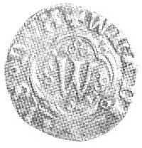 denar, Kraków, Aw: Herb andegaweński, Rw: Orzeł, Kop. I.c. -RR-, Cz. 5626 R5.