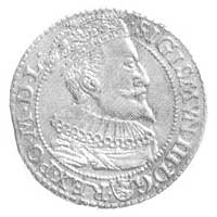 szóstak 1596, Malbork, Aw: Popiersie i napis, Rw: Tarcze pod koroną i napis, Kop. V.l. -R-, Cz. 972.