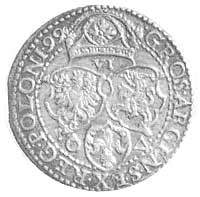szóstak 1599, Malbork, Aw: Popiersie i napis, Rw: Tarcze pod koroną i napis, odm. z dużą głową, Ko..