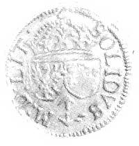 szeląg 1614, Wilno, Aw: S pod koroną i napis, Rw