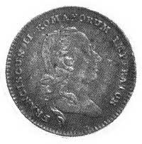 odbitka dukata w srebrze, 1792, Aw: Popiersie i 