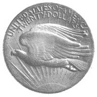 20 dolarów 1907 rzymska data, Filadelfia, Aw: Statua Wolności, Rw: Orzeł i napis, Fr. 99.