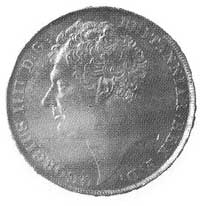 2 funty 1823, Londyn, Aw: Głowa i napis, Rw: Św. Jerzy na koniu, Fr.240.