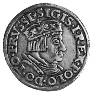 trojak 1536, Gdańsk, Aw: Popiersie i napis, Rw: Napis i herb Gdańska, Gum.569, Kurp.500 Rl