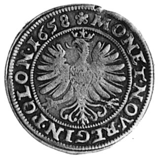 3 krajcary 1658, Opole, Aw: Popiersie i napis, R