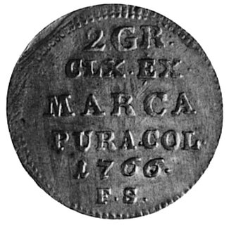 2 grosze srebrne 1766, Warszawa, Aw: Tarcza herb