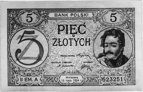 5 złotych 15.07.1924, Pick 61, Parchimowicz 27c.
