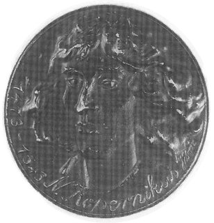 plakieta jednostronna Mikołaja Kopernika; głowa 