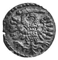 denar 1597, Gdańsk, Aw: Orzeł Ziem Pruskich, Rw: