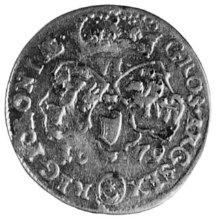 szóstak 1679, Bydgoszcz, Aw: Popiersie w wieńcu laurowym i napis, Rw: Tarcze herbowe i napis, Gum. 1996,Kurp. 1189