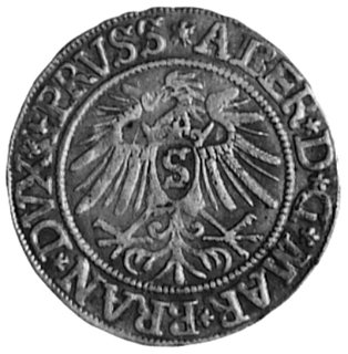 grosz 1537, Królewiec, Aw: Popiersie i napis, Rw