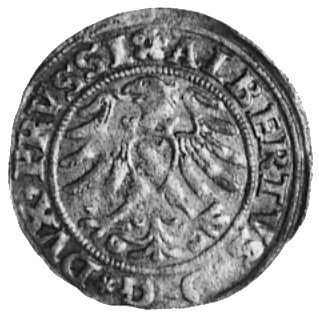 szeląg 1530, Królewiec, Aw: Orzeł i napis, Rw: Monogram i napis, Kop.1.2, Bahr. 1126