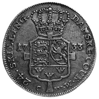 Christian VI 1730-1746, 24 skillingi 1733, Aw: K