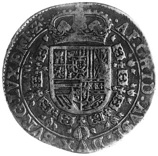 patagon 1634, Luksemburg, Aw: Ukoronowany krzyż burgundzki, w otoku napis, Rw: Tarcza herbowa, w otoku napis,Delm.296 R2