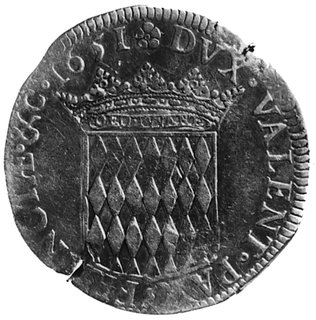 scudo 1651, Aw: Popiersie w prawo, w otoku napis, Rw: Tarcza herbowa i napis w otoku, Dav.4305
