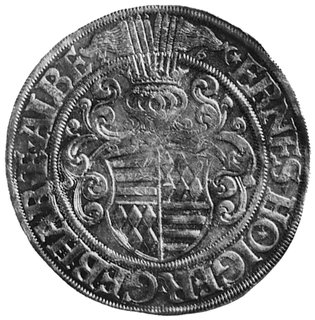 Ernst II, Hoyer VI, Gebhard VII, Albrecht VII 1526-1531, talar 1526, Aw: Tarcza herbowa, w otoku napis, Rw: Św.Jerzy, w otoku napis, Dav.9476