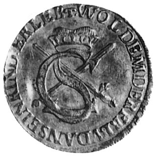 Zofia 1582-1622, dukat 1616, Aw: Ukoronowany monogram na tle mieczy, w otoku napis, Rw: IHS, w otoku napis,Fr.2642