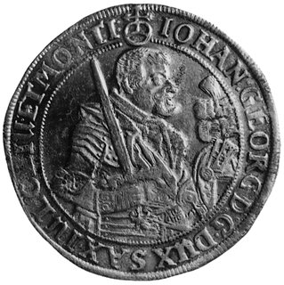 talar 1634, Aw: Półpostać księcia z mieczem, w otoku napis, Rw: Wielopolowa tarcza herbowa, w otoku napis,Schnee 845, Dav.7501, ślady korozji