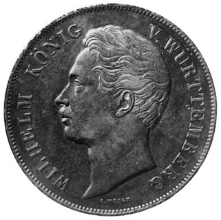 Wilhelm I 1816-1864, 2 guldeny 1848, Aw: Głowa króla w lewo, w otoku napis, Rw: Herb Wirtembergii, poniżej data,powyżej nominał, AKS 76