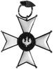 krzyż Orderu Odrodzenia Polski 1918, III klasa (wstążka późniejsza), tombak złocony, emaliowany, p..