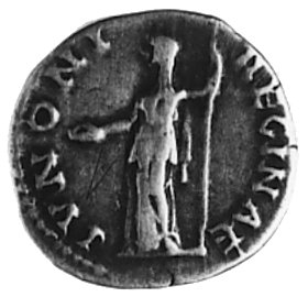 Sabina- żona Hadriana, denar, Aw: Głowa w prawo i napis: SABINA AVGVSTA, Rw: Stojąca Junona z berłemi paterą, napis: IVNONI REGINAE, Sear 43, BMC 940, RIC 395a