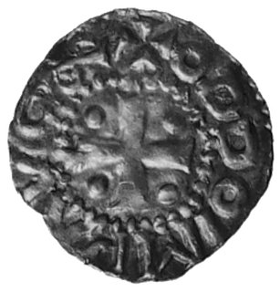 cesarz Otto II 973-983, denar, Aw: Krzyż równoramienny, w polach kulki i napis: ODDO IMP AVG X, Rw: Poziomynapis: S COLONIE A, Dbg 334a, 1.44 g.