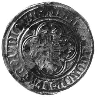 Winrych von Kniprode 1351-1382, półskojec, Aw: Tarcza Wielkiego Mistrza