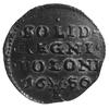 szeląg 1650, Wschowa, Aw: Monogram królewski, Rw: Napis, Gum.1633, Kurp.11 R2, moneta bardzo rzadk..
