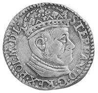 trojak 1581, Olkusz, Aw: Popiersie w koronie i n