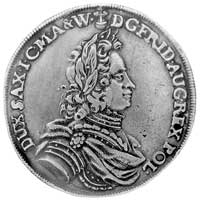 talar 1701, Drezno, Aw: Popiersie w wieńcu laurowym i napis, Rw: Tarcze herbowe i napis, Schnee 99..