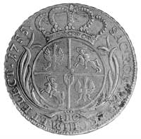 talar 1755, Lipsk, j.w., Schnee 1037, Dav. 1617, duże popiersie króla i duże literki EDC pod tarcz..