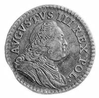 szeląg 1750, Grünthal, Aw: Popiersie i napis, Rw: Tarcze herbowe i napis, Kop. 320 IGr 2b-RR-, H-C..