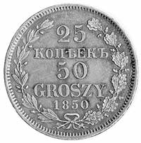 25 kopiejek=50 groszy 1850, Warszawa, j.w., Plage 388.