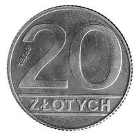 20 złotych 1989, Warszawa, jak moneta obiegowa, napis PRÓBA na rewersie, miedzionikiel, 5,93g, Par..
