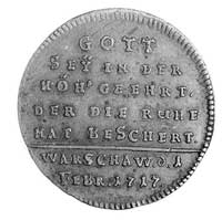 medalik bity w Saksonii na pamiątkę pokoju wewnę