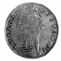 5 schelling 1686, Aw: Rycerz, w otoku napis, Rw: 7 tarcz herbowych, w otoku napis, Delm. 1085.