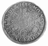 5 schelling 1686, Aw: Rycerz, w otoku napis, Rw: