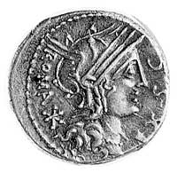 denar- M. Sergius Silus 116-115 pne, Aw: Głowa Romy w prawo i napis wokół EX SC, z tyłu ROMA X, Rw..