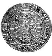 grosz 1530, Toruń, Aw: Popiersie w koronie i napis, Rw: Orzeł Prus Królewskich (ręka z mieczem z p..