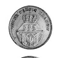 5 groszy 1835, Wiedeń, Aw: Herb Krakowa, Rw: Nominał w wieńcu, Plage 296.
