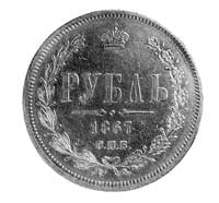rubel 1867, Petersburg, , Aw: Orzeł carski; przy