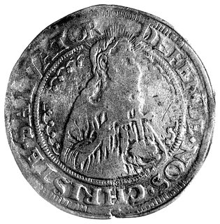 talar oblężniczy 1577, Gdańsk, na awersie 9 listków, na rewersie znak mincerza Waltera Tellemana - kawka, rzadki wariant, H-Cz. 610 R4, Dav. 8452, minimalnie pęknięty krążek.
