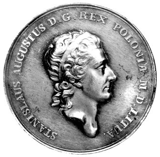 medal autorstwa Holzhäusera wybity z okazji budowy kościoła św. Opatrzności 1792 r., Aw: Popiersie króla w prawo