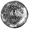alegoryczny medal autorstwa Jana Kittela, Aw: Dwa gołąbki na gałęzi, sygn.I.K., i napis: LIBE SIGE..