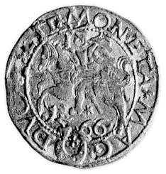 półgrosz 1566, Tykocin, odmiana z dużym herbem Jastrzębiec, Kurp. 750 R4, Gum. 607, T. 12, w tym stanie zachowania bardzo rzadka moneta.