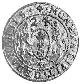 ort 1624, Gdańsk, cyfra 4 przerobiona na stemplu z 3, Kurp. 2262 R, Gum. 1392.