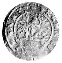 trzeciak 1630, Łobżenica, na awersie monogram królewski w podwójnej obwódce, na rewersie Orzeł, Kurp. 1916 R4, Gum. 1513, rzadka moneta.