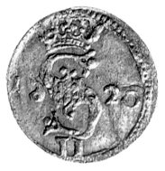 dwudenar 1620, Wilno, odwrócona cyfra 6 w dacie, Kurp. 1948 R5, rzadka moneta.