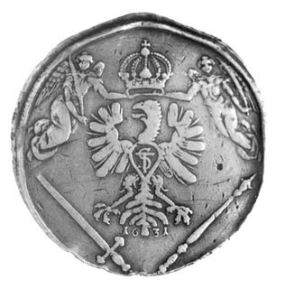 medal nieznanego autora bity w mennicy bydgoskiej w uznaniu stałości Zygmunta III w obronie praw do tronu szwedz- kiego 1631 r., Aw: Orzeł z monogramem ST na piersi, po bokach anioły podtrzymujące koronę, u dołu data 16-31