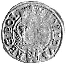 szeląg 1599, Bydgoszcz, Kurp. 161 R3, Gum. 877, T. 6, literka B pod monogramem królewskim, patyna